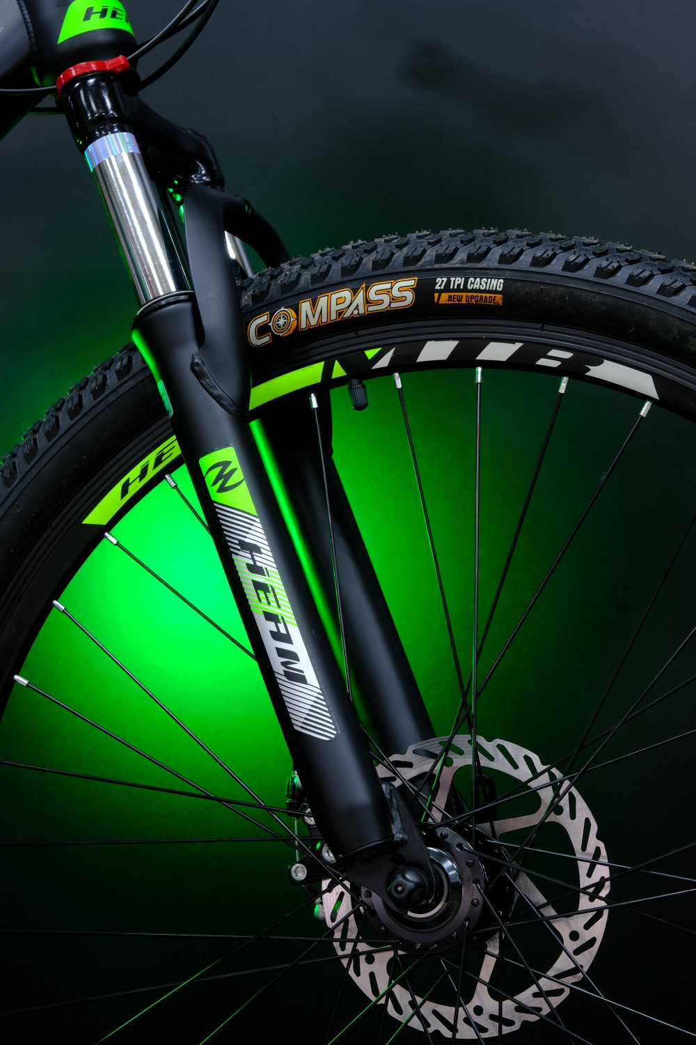 HEAM ALPHA 27,5 Prom Матовый Чёрный/Зелёный рама 19 (на рост 171-182)